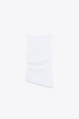 ASYMMETRIC DRAPED T-SHIRT - Zara фото 6