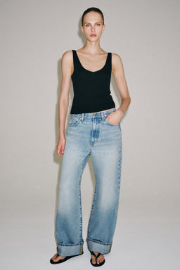 JEANS ZW COLLECTION BAGGY TIRO MEDIO / Azul claro - Zara фото 2