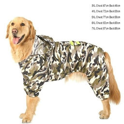 Дождевик для крупных пород собак "KOMFORT", принт хаки, р 4XL