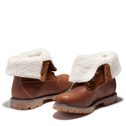 Женские ботинки Timberland Authentics Teddy Fleece WP Fold-Down коричневые фото 5