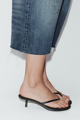 SATIN KITTEN HEEL SANDALS - Zara фото 2