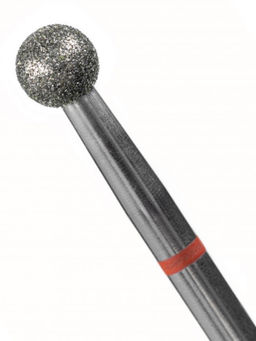 Manita Professional Фреза алмазная шар для аппаратного маникюра 856.104.001.036.040 ФАШ-4,0М, красная насечка, o 4 мм, 5 шт.  фото 3