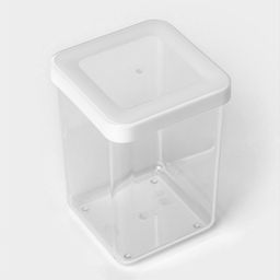 Ёмкость для хранения сыпучих продуктов IDEA «Степ», 1 л, 10×14 см, пластик, крышка белая