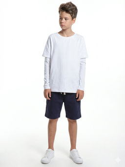 Футболка с длинными рукавами для молодежи 22-8002 белый GRAYS - Mini maxi фото 4