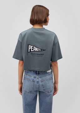 Snoopy Bask?l? Gri Tisort - Mavi фото 4