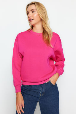 Fusya Kal?n Ici Polarl? Regular/Normal Kal?p Bisiklet Yaka Basic Orme Sweatshirt TWOAW24SW00101