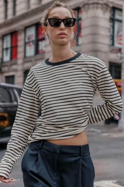 STRIPED LONG SLEEVE T-SHIRT - Zara фото 2