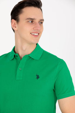 U. S. Polo Assn Мужская базовая футболка с воротником-поло Apple Green Green - U.s. polo assn фото 2