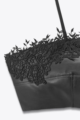 LEATHER AND LACE BRALETTE - Zara фото 7