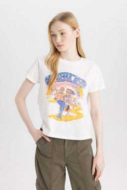 Футболка классического кроя с круглым вырезом и короткими рукавами Cool Rolling Stones - Defacto фото 4