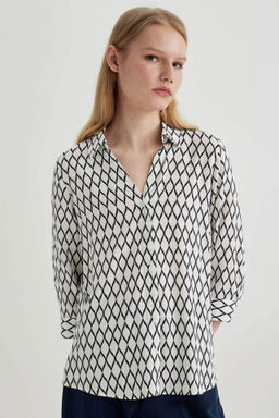 Regular Fit Uzun Kollu Desenli Gomlek - Defacto фото 2