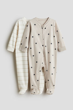 Pack de 2 pijamas enteros con cremallera