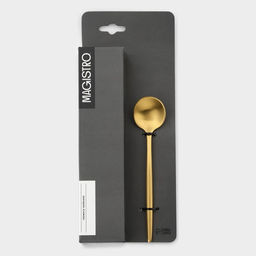Набор чайных ложек Magistro Фолк, длина 13 см, 6 шт., нержавеющая сталь, золотистый фото 4