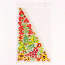 Термонаклейка «Хохлома ягодки», уголок справа, 20×35 см, набор 10 шт.