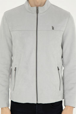 Мужская серая кожаная куртка - U.s. polo assn фото 6