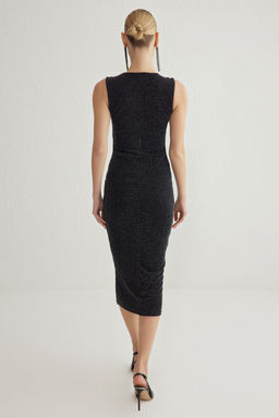 Antrasit Vucudu Oturan Par?lt?l? Simli Orme Astarl? S?k Abiye Gece Mezuniyet Elbisesi TPRSS25EL00170 - Trendyolmilla фото 5