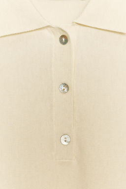 SHORT SLEEVE KNITTED POLO TOP - Zara фото 12