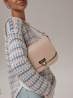 Сумка кожаная Azaro 30741 беж.жемчуг