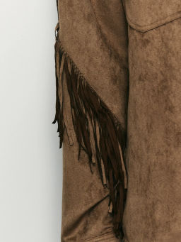 Рубашка с декоративной бахромой на рукавах / Zarina фото 7