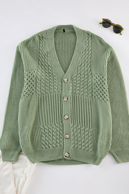 TRENDYOL MAN Limited Edition Mint FL Erkek Regular V Yaka Sac Orgu Triko H?rka TMNAW25HI00005 - Trendyolmilla фото 5