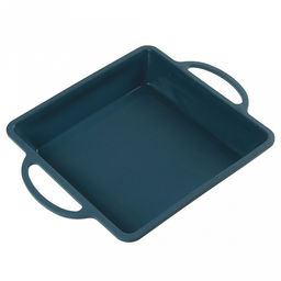 "Лагуна" Форма силиконовая для выпекания "Квадрат" 28х22см h4,3см, с металлическим каркасом, с ручками, цвет - темно-бирюзовый (без ручек 22х22см) (Китай)