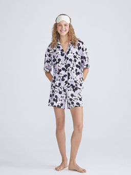Mickey Mouse Bask?l? Kad?n ?ortlu Pijama Tak?m?