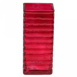 Ваза для цветов стеклянная "Графт-1" 1л, 10х8х22см, квадратная, текстурная, "Бордо", прозрачный (Россия)