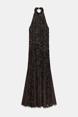 SEQUINNED HALTER DRESS - Zara фото 7