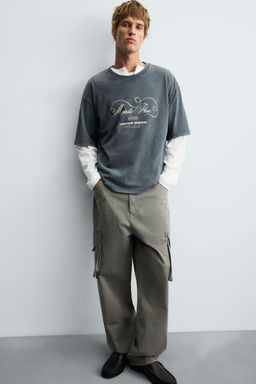 WASHED SLOGAN PRINT T-SHIRT - Zara фото 5