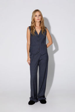 Брюки Pirs 4794 серо-синяя клетка