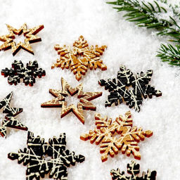 Новогодний декор «Снежинка», с подсветкой, 8×12.5 см, набор 12 шт.