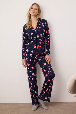 Ekru %100 Pamuklu Kalpli Orme Pijama Tak?m? THMAW25PT00141 - Trendyolmilla фото 6