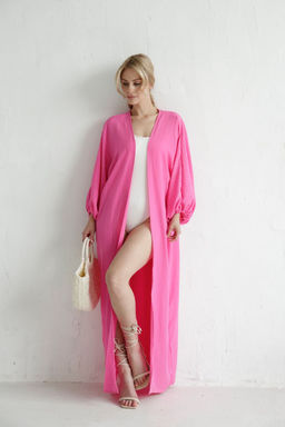 9571 Кимоно длинное розовое