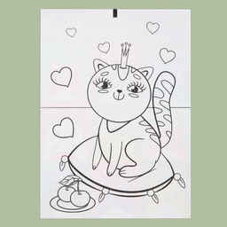 Цена за 10 шт. Наклейки детские бумажные «Котики», c раскраской на обороте, 10 х 14 см