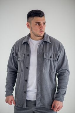 флис вельвет, Костюм с рубашкой, серый - Knitka wear фото 7