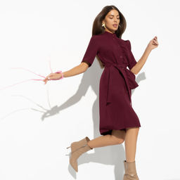 Платье Счастье свободы (bordo с поясом) - Charutti фото 6