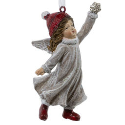 Украшение новогоднее "Девочка-ангел", L4,5 W3,5 H8 см, 2в.