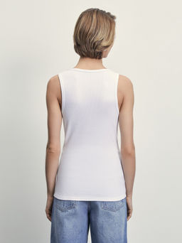 Базовая майка в рубчик / Zarina  фото 5