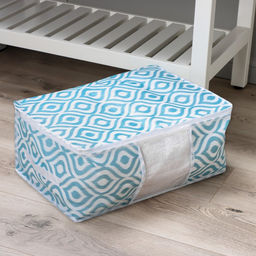 Кофр для хранения вещей Доляна «Лагуна» с ПВХ-окном, 45×30×20 см, бирюзовый