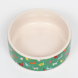 Миска керамическая Котэ 200 мл - 10.510.54 см, зелёная/белая - Пижон фото 4