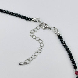 Колье из Шпинели и Граната с кулоном из Нефрита 38 см +