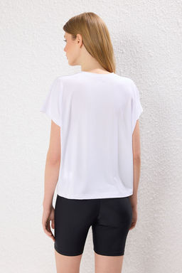 TRENDYOLMILLA Siyah Micro Kumas Spor Orme T-Shirt THMSS25TS00001 фото 4