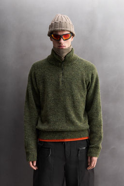 WOOL BLEND QUARTER-ZIP JUMPER - Zara фото 2