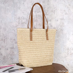 Сумка плетеная 40x33x27 / DW-14 /уп 1/бежевая