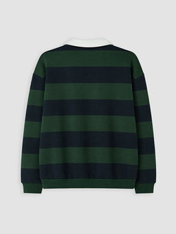 Polo Yaka ?izgili Erkek ?ocuk Sweatshirt - Waikiki фото 3