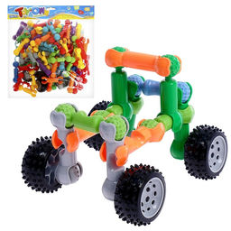 Конструктор крупный, шарнирный Машина, 83 детали, размер одной детали 7 х 2 х 1,5 см