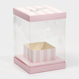 Коробка для цветов с вазой и PVC окнами складная With love, 16 х 23 х 16 см - Дарите счастье фото 2