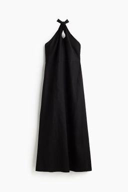 Vestido halter en mezcla de lino