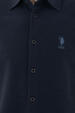 Мужская темно-синяя рубашка с коротким рукавом - U.s. polo assn фото 7