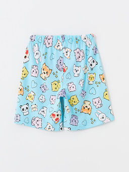 Beli Lastikli Bask?l? K?z ?ocuk Pijama ?ort